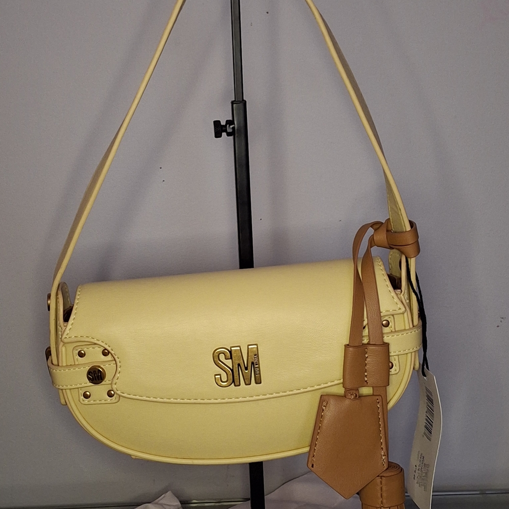 Steve Madden Lemon Shoulder Bag with Camel Accents
